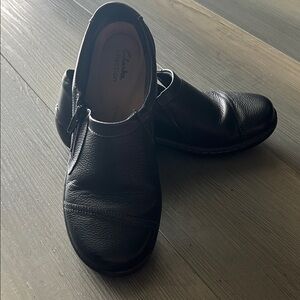 Clarks Black Leather Loafers